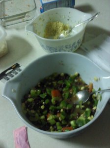 black bean salad and couscous